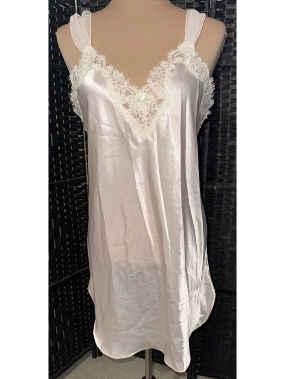 Y2K Slip Dress Maryann’s Boutique Lace Baby Doll Trim Medium USA